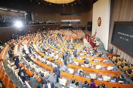 Toàn cảnh một phiên họp Quốc hội Hàn Quốc ở Seoul. (Ảnh: Yonhap/TTXVN)