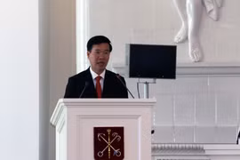 Trưởng Ban Tuyên giáo Trung ương Võ Văn Thưởng phát biểu. (Ảnh: Duy Trinh/TTXVN)