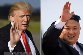 Tổng thống Mỹ Donald Trump (trái) và nhà lãnh đạo Triều Tiên Kim Jong-un. (Nguồn: AFP/TTXVN)