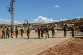 Binh sĩ Thổ Nhĩ Kỳ triển khai tại Reyhanli, tỉnh Hatay, gần biên giới Syria. (Nguồn: AFPTTXVN