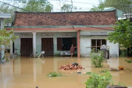 Nhà dân bị ngập sâu trong nước. (Ảnh: Quốc Dũng/TTXVN)