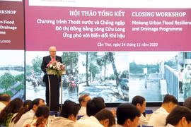 Tiến sỹ Tim McGrath, Giám đốc Chương trình FPP phát biểu tại hội thảo. (Ảnh: Trung Kiên/TTXVN)