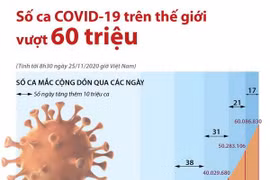 [Infographics] Số ca COVID-19 trên thế giới vượt 60 triệu