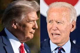 Tổng thống Mỹ đương nhiệm Donald Trump (trái) sau cuộc họp báo tại Washington DC., ngày 14/10 vừa qua và ứng viên Tổng thống của đảng Dân chủ Joe Biden tại cuộc vận động ở Cincinnati, bang Ohio ngày 12/10 vừa qua. (Ảnh: AFP/TTXVN)