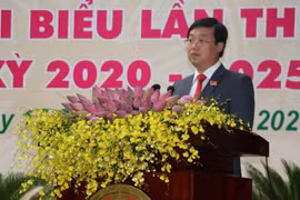 Ông Lê Quốc Phong, Ủy viên dự khuyết Ban Chấp hành Trung ương Đảng, Bí thư Tỉnh ủy tỉnh Đồng Tháp là Bí thư trẻ nhất thế hệ 7X. (Ảnh: Nguyễn Văn Trí/TTXVN)