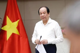 Bộ trưởng, Chủ nhiệm Văn phòng Chính phủ Mai Tiến Dũng chủ trì cuộc họp. (Ảnh: Dương Giang/TTXVN)