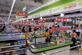 Khách hàng mua sắm tại siêu thị. (Ảnh: Trần Việt/TTXVN)