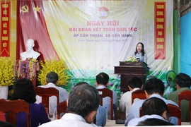 Phó Chủ tịch nước Võ Thị Ánh Xuân phát biểu tại ngày hội. (Ảnh: Công Mạo/TTXVN)