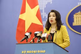 Người Phát ngôn Bộ Ngoại giao Lê Thị Thu Hằng trả lời câu hỏi của các cơ quan báo chí trong nước và quốc tế. (Ảnh: An Đăng/TTXVN)