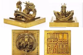 Kim ấn "Hoàng đế chi bảo" của vua Minh Mạng được hãng Millon dự kiến đưa ra đấu giá ngày 10/11/2022. (Ảnh: TTXVN)