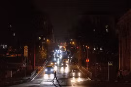 Thủ đô Kiev, Ukraine bị mất điện, ngày 10/11. (Ảnh: AFP/TTXVN)