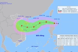 Đường đi của bão Nesat. (Ảnh: TTXVN phát)