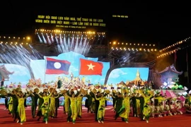 Chương trình nghệ thuật tại Lễ khai mạc. (Ảnh: Xuân Tư/TTXVN)