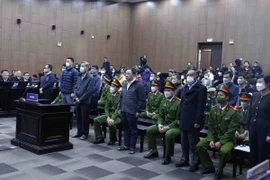 Các bị cáo tại phiên tòa. (Ảnh: An Đăng/TTXVN)
