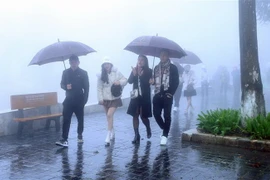 Khách du lịch tại Sa Pa. (Ảnh: Quốc Khánh/TTXVN)