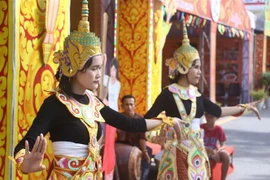 Trình diễn các điệu múa của dân tộc Khmer. (Ảnh: Nhật Bình/TTXVN)