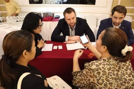 Doanh nghiệp Việt Nam-Ba Lan trao đổi cơ hội hợp tác tại chương trình. (Ảnh: Xuân Anh/TTXVN)