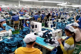 Sản xuất hàng may mặc xuất khẩu tại Công ty may mặc New Apparel, Khu công nghiệp Bắc Đồng Phú, tỉnh Bình Phước. (Ảnh: Dương Chí Tưởng/TTXVN)