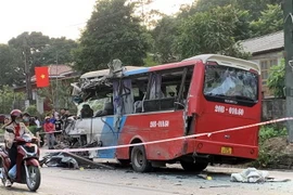 Hiện trường xảy ra vụ tai nạn. (Ảnh: Vũ Quang-Quang Cường/TTXVN)