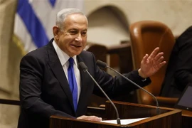 Thủ tướng Israel Benjamin Netanyahu phát biểu trước Quốc hội ở Jerusalem. (Ảnh: AFP/TTXVN)