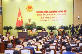 Toàn cảnh kỳ họp. (Nguồn: Trang thông tin điện tử của đoàn đại biểu Quốc hội và Hội đồng Nhân dân thành phố Hà Nội)