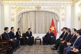 Chủ tịch nước Nguyễn Xuân Phúc tiếp Phó Chủ tịch kiêm Tổng Giám đốc Samsung Electronics Han Jong-hee. (Ảnh: Thống Nhất/TTXVN)