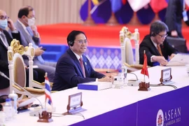 Thủ tướng Phạm Minh Chính dự Phiên toàn thể Hội nghị cấp cao ASEAN lần thứ 40. (Ảnh: Dương Giang/TTXVN)