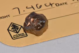 Viên kim cương nâu nặng 7,46 carat mà Navas đã tìm thấy. (Nguồn: CNN)