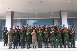 Đoàn Bộ quốc phòng Việt Nam tham gia cuộc diễn tập. (Ảnh: Đỗ Quyên/Vietnam+)