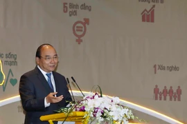 Thủ tướng Nguyễn Xuân Phúc phát biểu. (Ảnh: Thống Nhất/TTXVN)