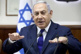 Thủ tướng Israel Benjamin Netanyahu phát biểu trong cuộc họp nội các ở Jerusalem ngày 3/9/2019. (Ảnh: AFP/ TTXVN)