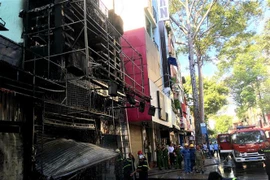 Hiện trường vụ cháy. (Ảnh: Thành Chung/TTXVN)