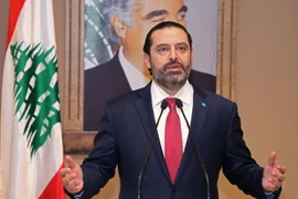 Thủ tướng Liban Saad Hariri phát biểu tại Beirut ngày 29/10 vừa qua. (Ảnh: AFP/TTXVN)