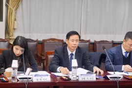 Ông Nguyễn Gia Liêm, Phó cục trưởng Cục Quản lý lao động ngoài nước phát biểu tại Hội thảo. (Ảnh: Trần Đình Phương/Vietnam+)