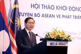 Thứ trưởng Bộ Lao động-Thương binh và Xã hội Lê Tấn Dũng phát biểu tại Hội thảo. (Ảnh: Anh Tuấn/TTXVN)