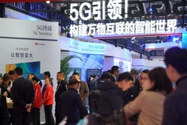 Gian hàng giới thiệu mạng 5 G của Huawei tại Hội nghị mạng 5 G thế giới ở Bắc Kinh, Trung Quốc, ngày 21/11 vừa qua. (Ảnh: THX/TTXVN)