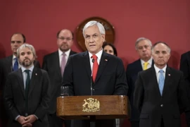 Tổng thống Chile Sebastian Pinera phát biểu tại Santiago của Chile. (Ảnh: THX/TTXVN)
