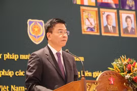 Bộ trưởng Tư pháp Lê Thành Long phát biểu tại Hội nghị. (Ảnh: Long-Hùng-Nhung/Vietnam+)