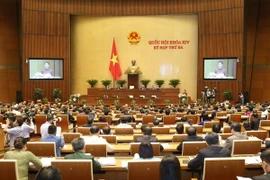 Lễ khai mạc Kỳ họp thứ ba, Quốc hội khoá XIV được tổ chức trọng thể tại Nhà Quốc hội ở Thủ đô Hà Nội. (Ảnh: Doãn Tấn/TTXVN)