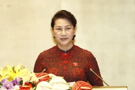 Chủ tịch Quốc hội Nguyễn Thị Kim Ngân phát biểu khai mạc. (Ảnh: Thống Nhất/TTXVN)