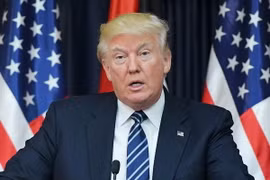 Tổng thống Mỹ Donald Trump trong cuộc họp báo tại thành phố Bờ Tây Bethlehem ngày 23/5. (Nguồn: AFP/TTXVN)