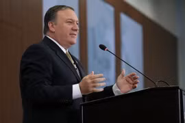 Giám đốc Cơ quan Tình báo trung ương Mỹ Mike Pompeo tại một sự kiện ở Washington, DC ngày 13/4. (Nguồn: AFP/TTXVN)