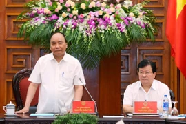 Thủ tướng Nguyễn Xuân Phúc phát biểu tại buổi làm việc. (Ảnh: Thống Nhất/TTXVN)