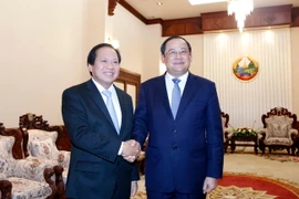 Quang cảnh buổi tiếp thân mật. (Ảnh: Phạm Kiên/Vietnam+)