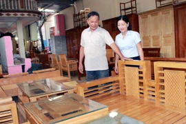 Các sản phẩm đồ nội thất gỗ. (Ảnh: Văn Đức/TTXVN)