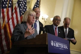 Thượng nghị sỹ Mỹ Patty Murray phát biểu trong cuộc họp báo tại thủ đô Washington ngày 14/9 vừa qua. (Ảnh: AFP/TTXVN)