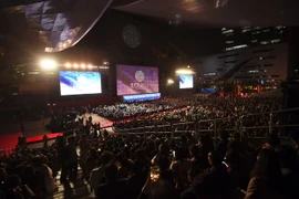 Lễ khai mạc Liên hoan phim quốc tế Busan lần thứ 22 tại Hàn Quốc ngày 12/10. (Ảnh: AFP/TTXVN)