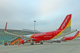 Máy bay của VietjetAir. (Ảnh: Huy Hùng/TTXVN)