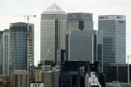 Trung tâm tài chính London gồm văn phòng của các ngân hàng HSBC, Citigroup, JPMorgan Chase, Barclays ... (Ảnh: AFP/TTXVN)