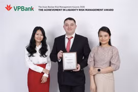VPBank nhận giải thưởng danh giá của The Asian Banker về quản trị rủi ro. (Ảnh: CTV/Vietnam+)
